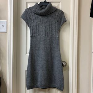 Gray cowl neck sweater dress